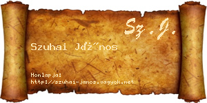 Szuhai János névjegykártya